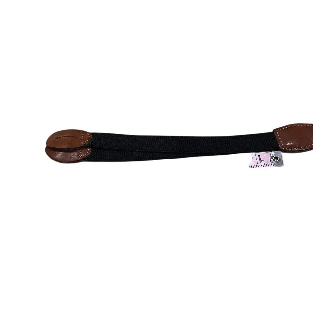 Men's Brown Leather Basketweave Embossed Button Suspenders - Picture 6 of 7